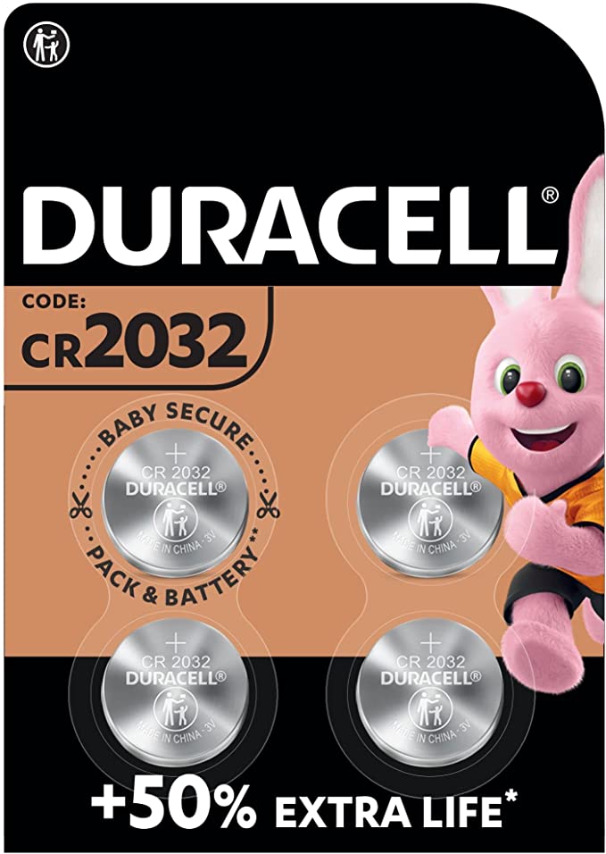 Duracell 2032 Pile bouton lithium 3V lot de 4 neuf 3,86€