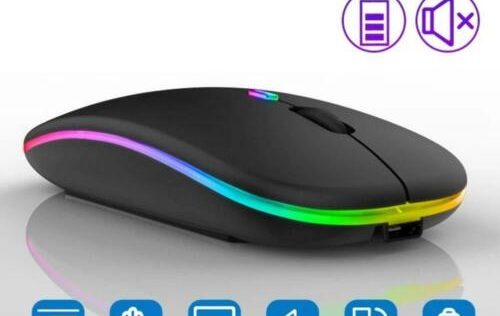 Souris sans fil rechargeable Bluetooth 5.1 + 2.4G ultra-mince silencieuse neuve 6,99 EUR