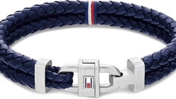 Promo -14% Tommy Hilfiger Jewelry Bracelet pour Homme en Cuir Bleu 59,00€