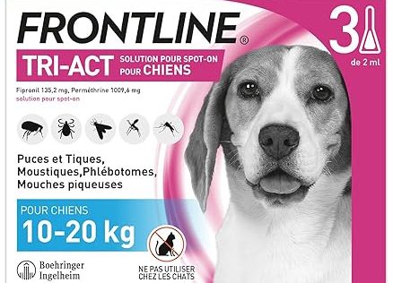 FRONTLINE Tri-Act Chien - Anti Puces, Tiques 3 Pipettes 17,96€