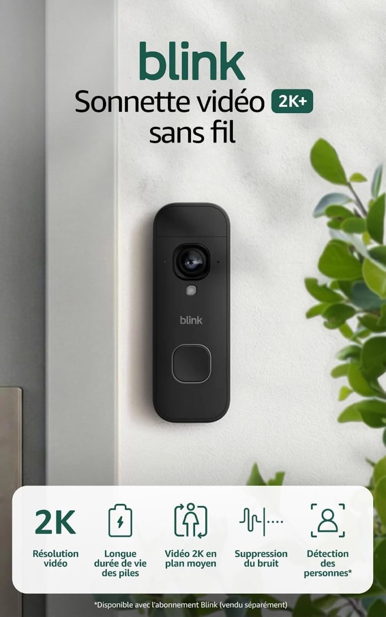 Blink Sonnette vidéo sans fil nouvelle génération 29,99 €