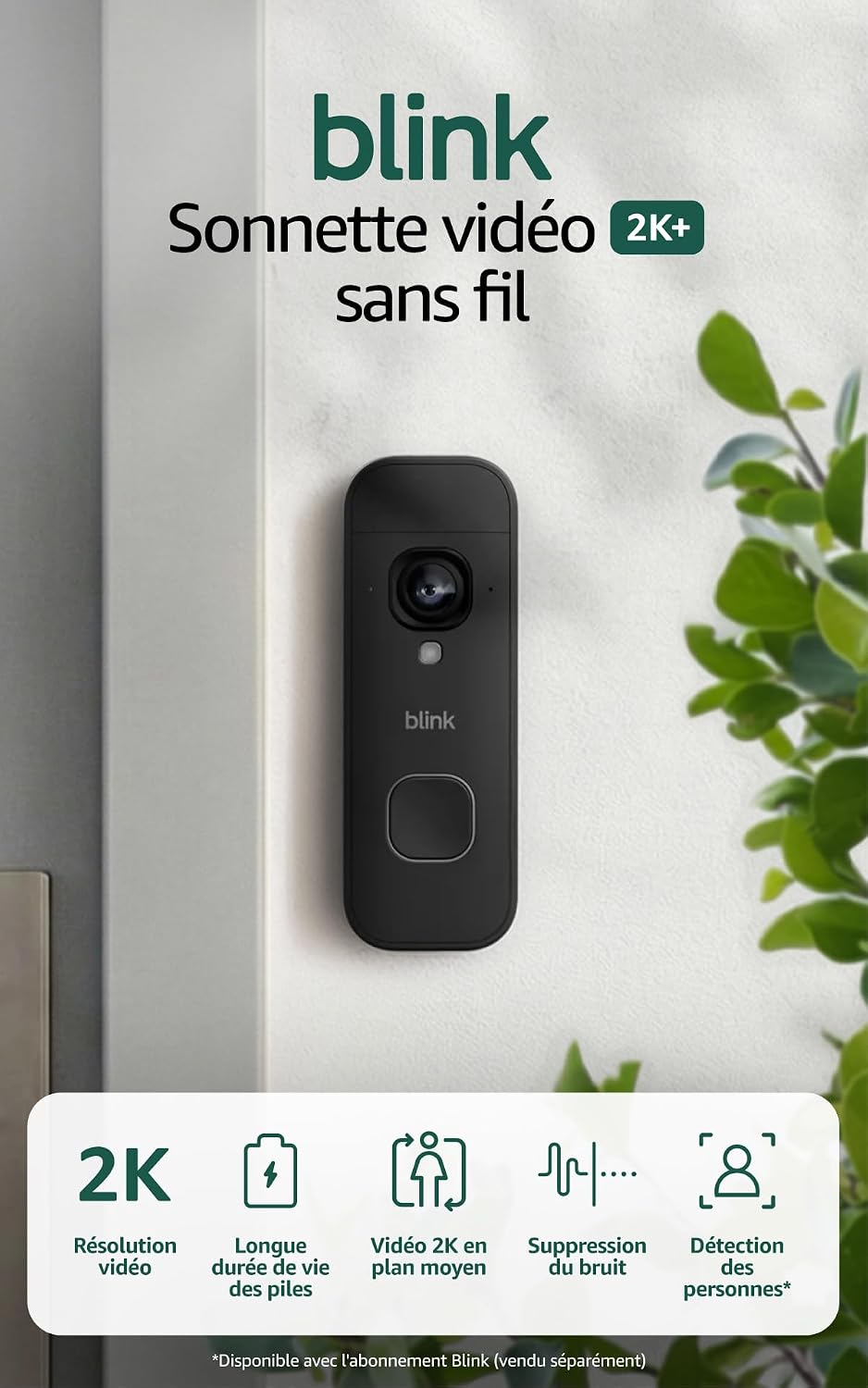 Blink Sonnette vidéo sans fil nouvelle génération 29,99 €